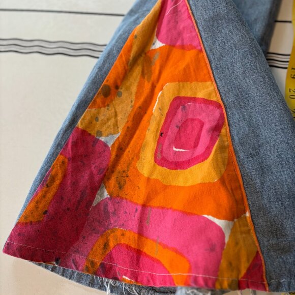 Donna Karan Paint Pants with Vintage 60s Bell Bottom - Upcycled DKNY - Picture 4 of 10